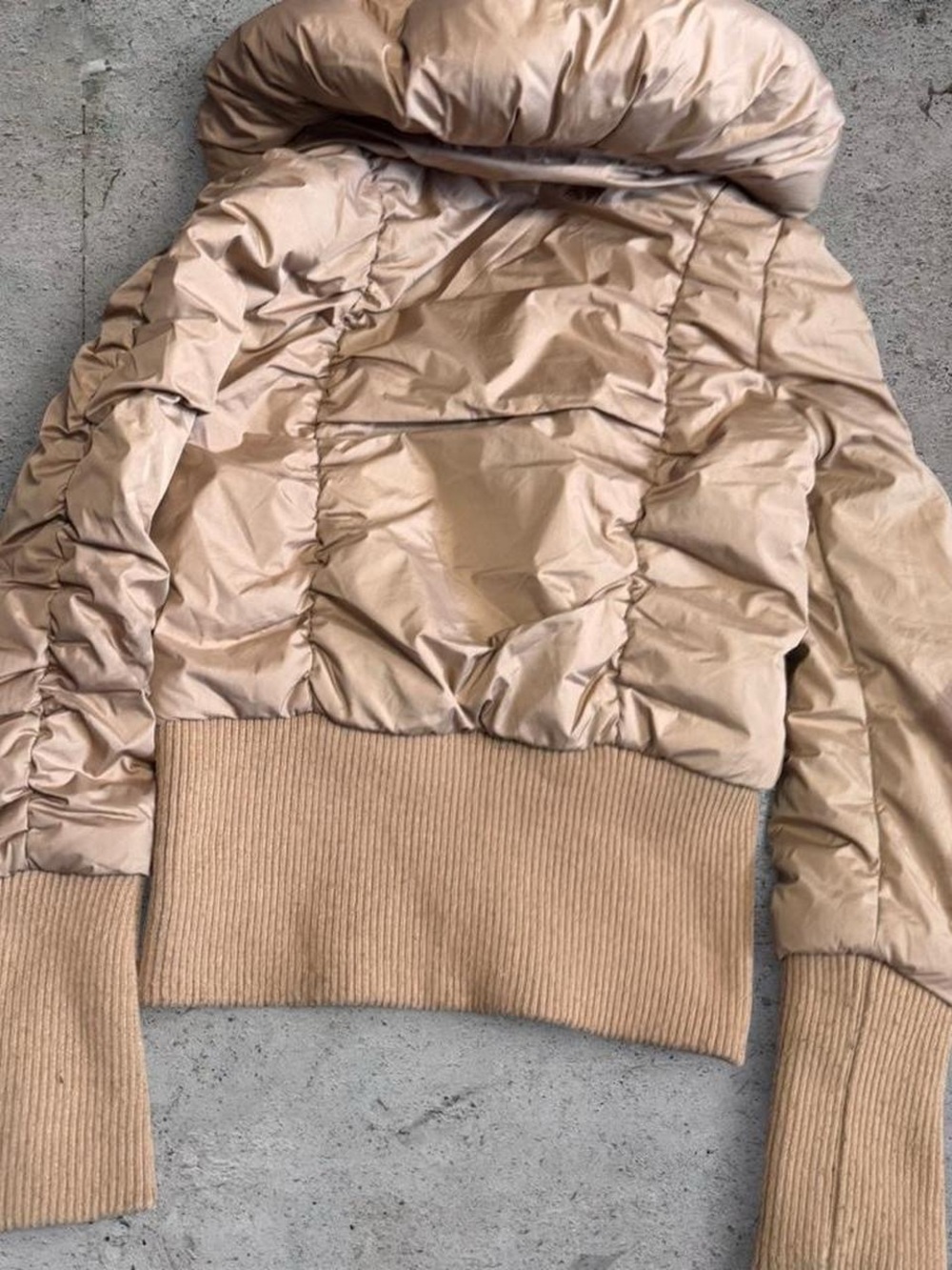 Baby Phat Vintage Y2K GRAIL Gold Satin Cinch-Waist Puffer Jacket - Picture 2 of 11